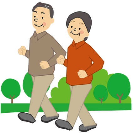 イラスト：ウォーキングする夫婦