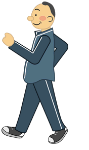 イラスト：ウォーキングする男性