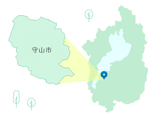 イラスト　滋賀県守山市の位置