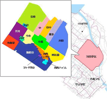 河西学区地図