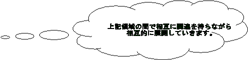 上記領域の間で相互に関連を持ちながら相互的に展開していきます。