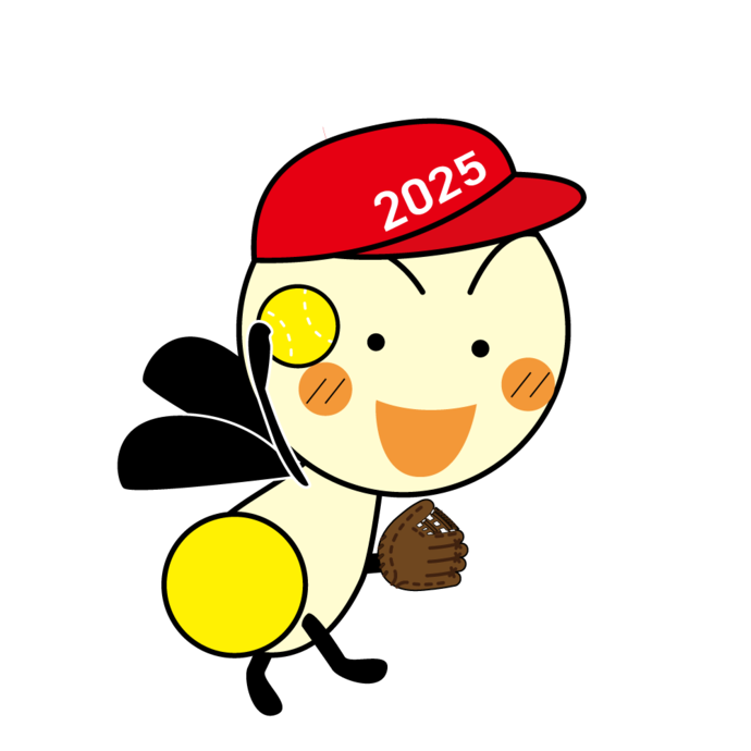 画像：守山市PRキャラクター ほたるの妖精「もーりー」がソフトボールをしている