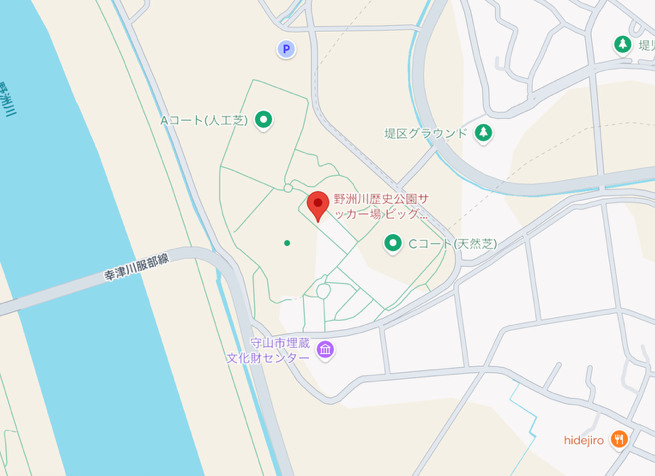 野洲川歴史公園サッカー場　ビッグレイク地図