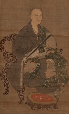 滋賀県指定文化財・絹本著色一休宗純像　墨渓筆（部分・少林寺）